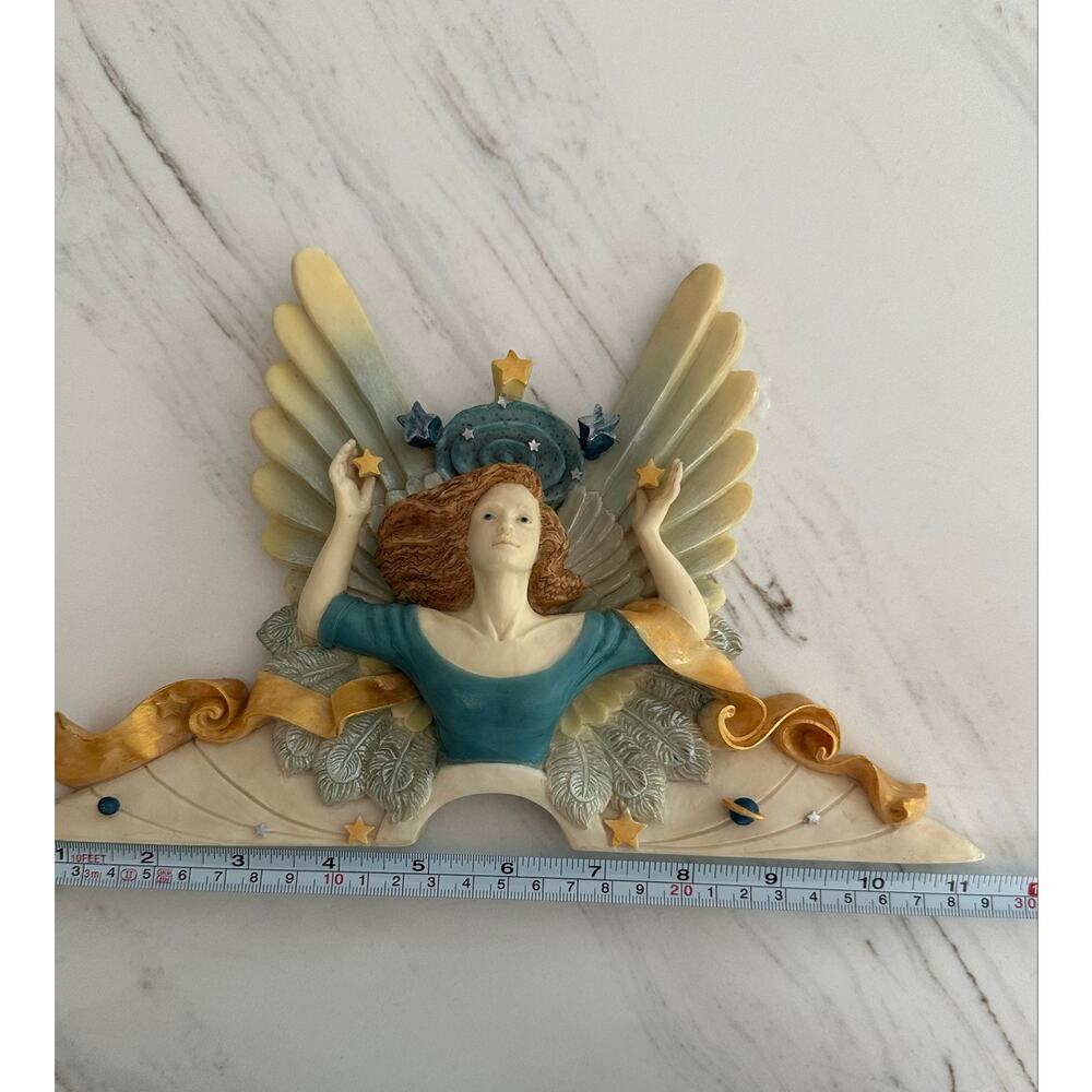 VTG 1998 Penni Jo UDC Angel Wall Plaque 11" Wall Art Stars Wings Fantasy Decor - Picture 5 of 10